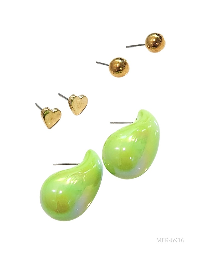 ZARCILLOS CHUNKY GOTAS SET DE 3