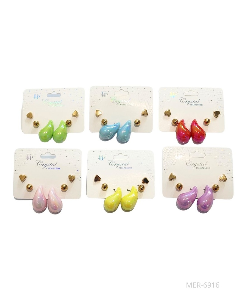 ZARCILLOS CHUNKY GOTAS SET DE 3