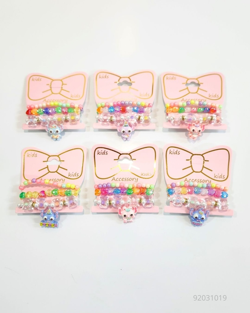 PULSERAS DE NIÑAS STITCH SET DE 3