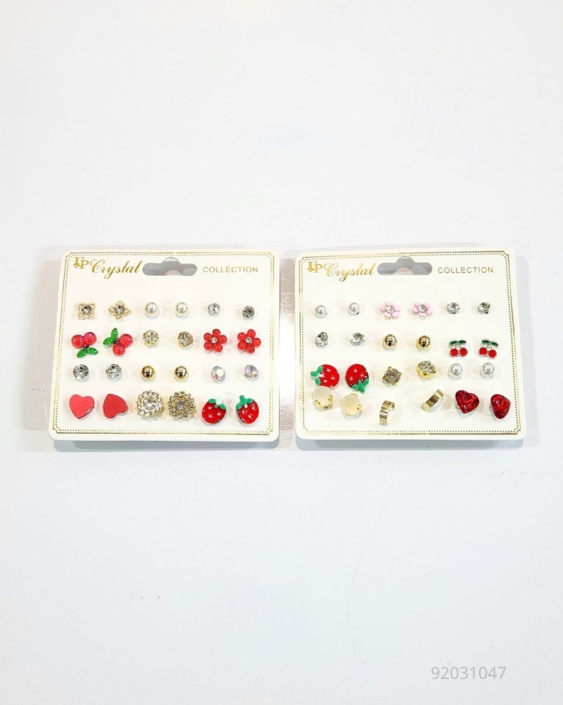ZARCILLOS TOPITOS CEREZA SET DE 12