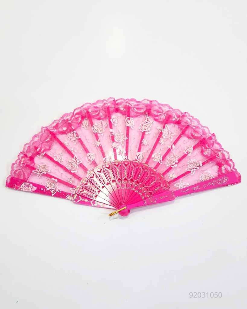 ABANICOS ENCAJE ROSAS
