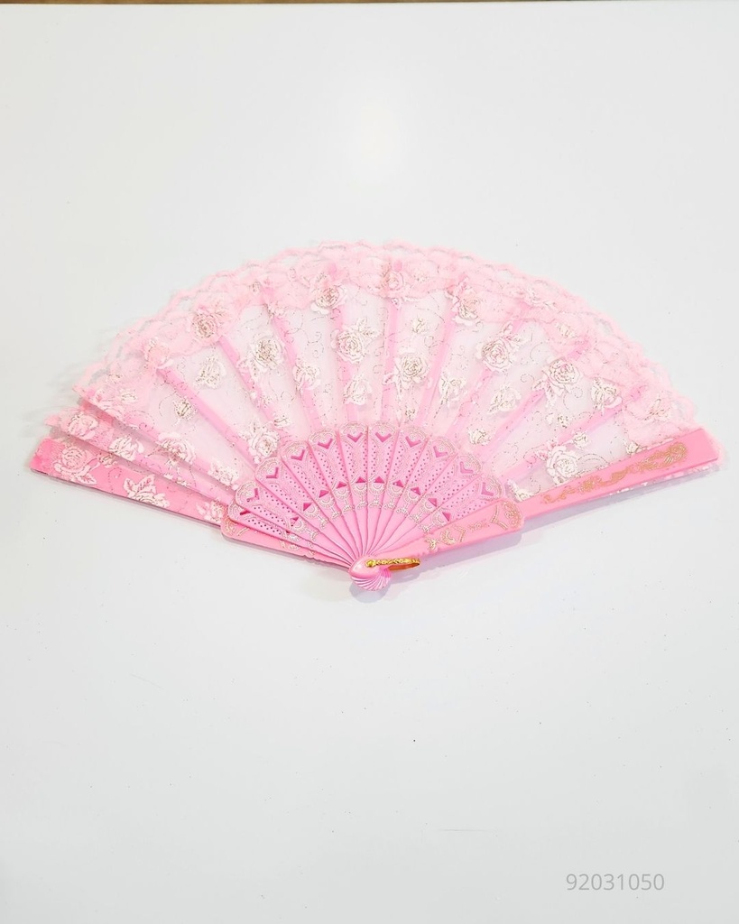 ABANICOS ENCAJE ROSAS