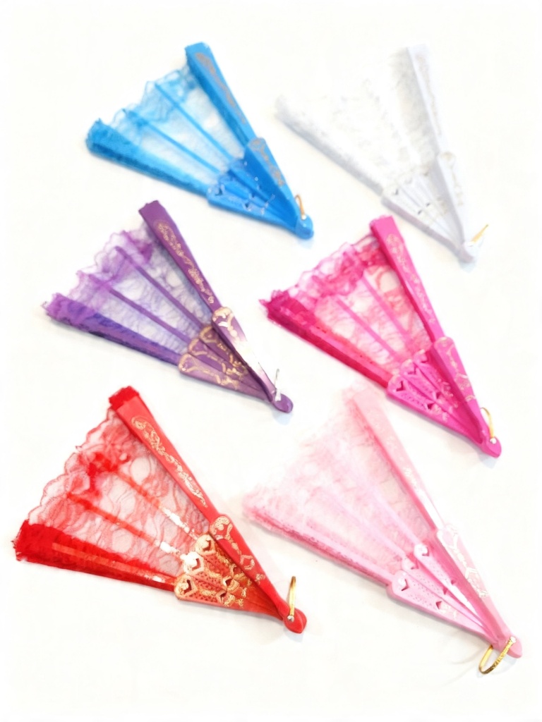 ABANICOS ENCAJE COLORES