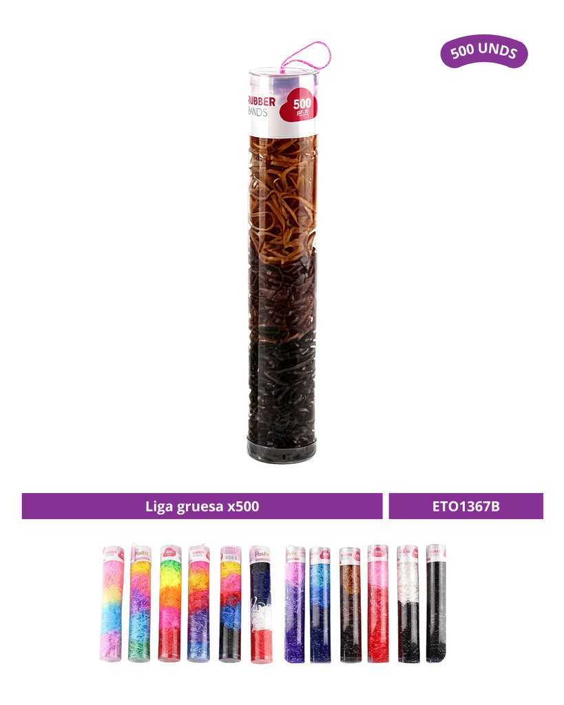 LIGAS GRUESA COLORES NEON X500