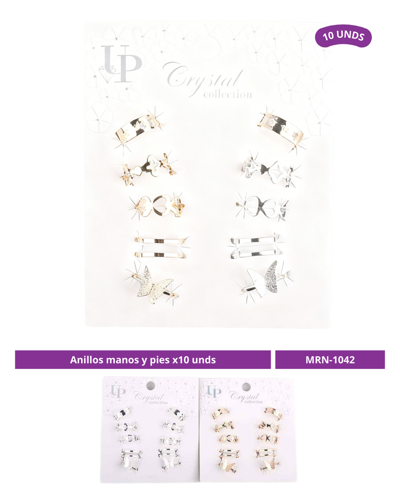 SET ANILLO MANOS Y PIES X10