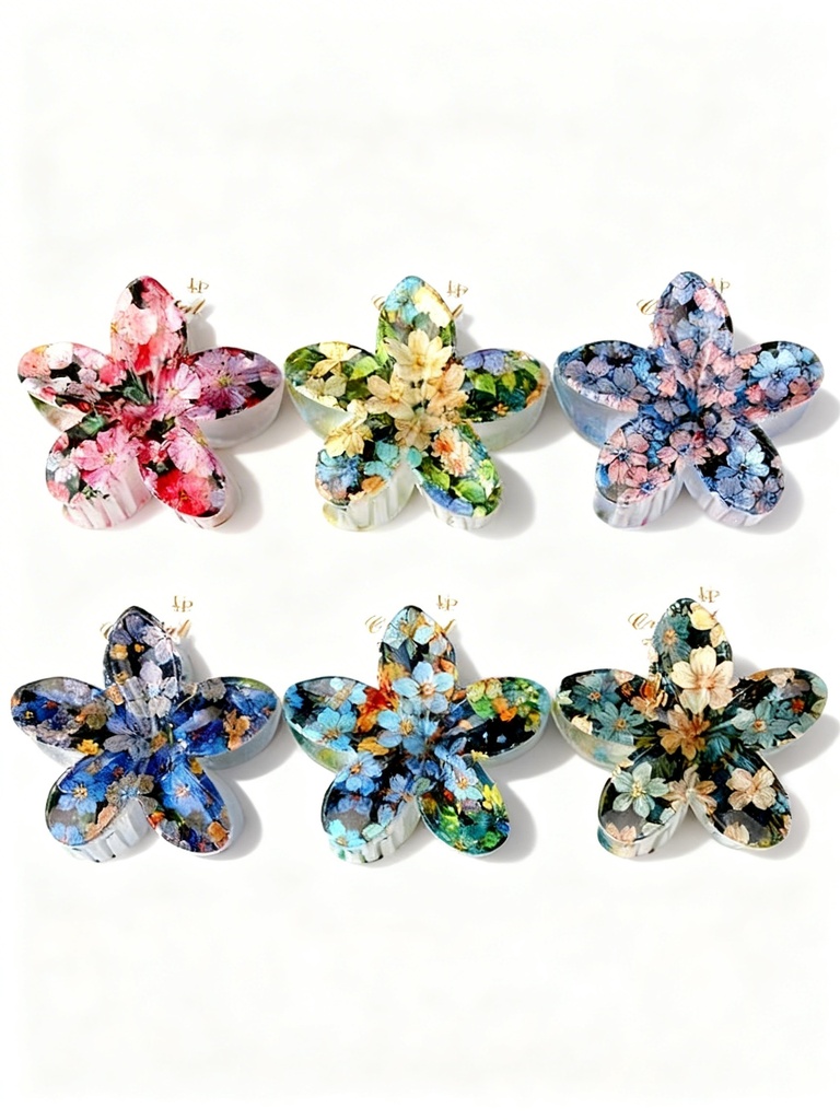 GANCHETA ACRILICA FLORES