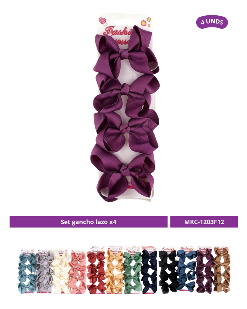 SET GANCHO LAZO COLOR OSCURO X4