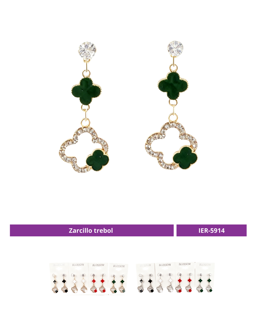 ZARCILLO TREBOL LARGO COLORES