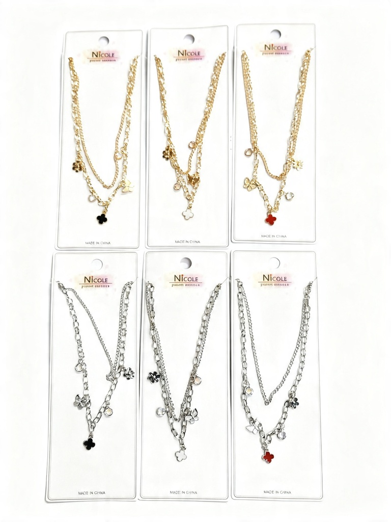 COLLAR CADENA TREBOL X3