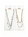 COLLAR CADENA CORAZONES PIEDRA X3