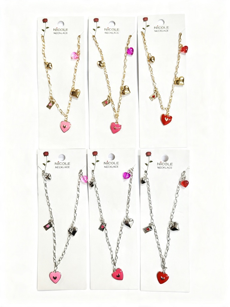 COLLAR CADENA CORAZON X3