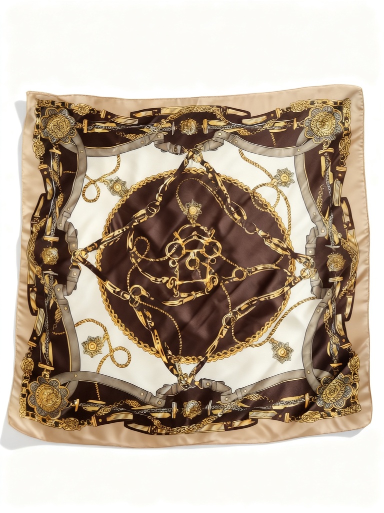 PAÑOLETA SEDA CADENA MANDALA  50X50 CM