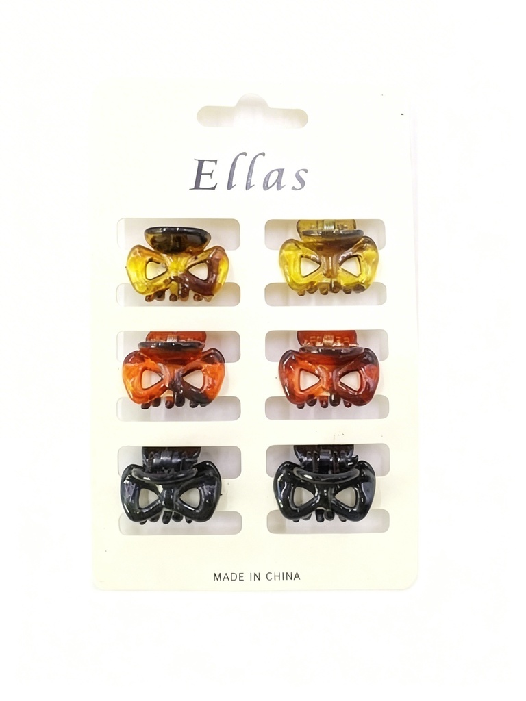 GANCHETAS ACRILICAS MINI CAREY LAZOS SET DE 6