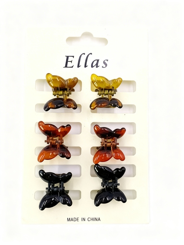 GANCHETAS ACRILICAS MINI CAREY MARIPOSA SET DE 6