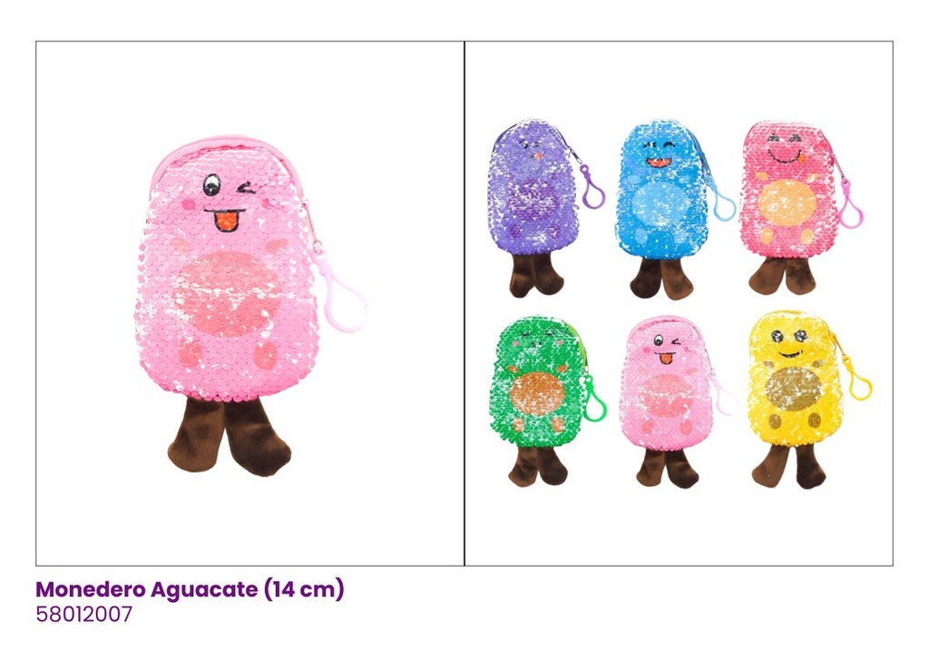 MONEDEROS AGUACATE LENTEJUELAS