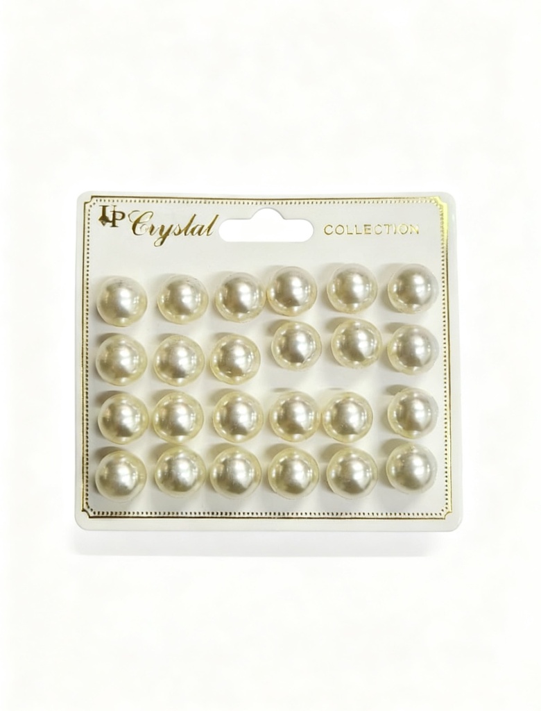 ZARCILLOS TOPITOS PERLA BLANCA SET DE 12