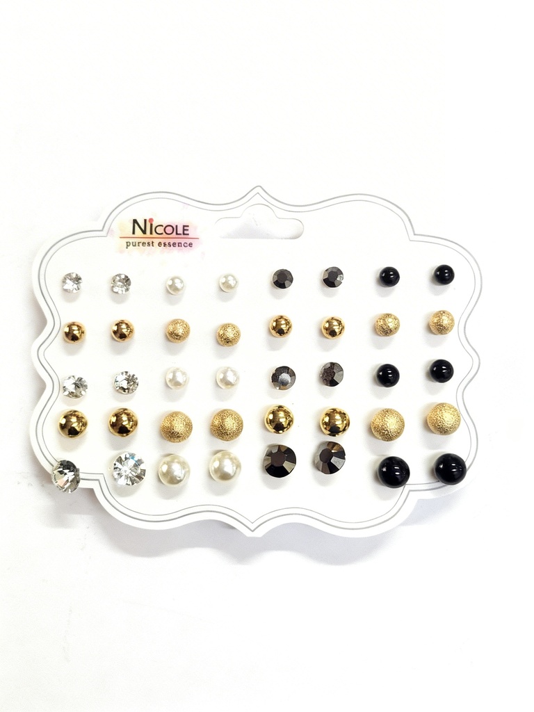 ZARCILLOS TOPITOS SET DE 20 PARES