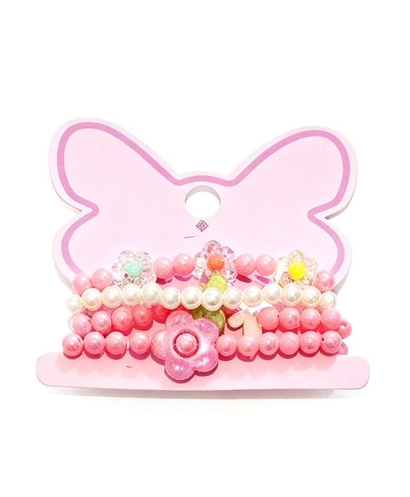 PULSERAS DE NIÑAS SET DE 4 FLOR