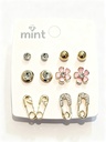 ZARCILLOS TOPITOS FANTASIA FLOR SET DE 6