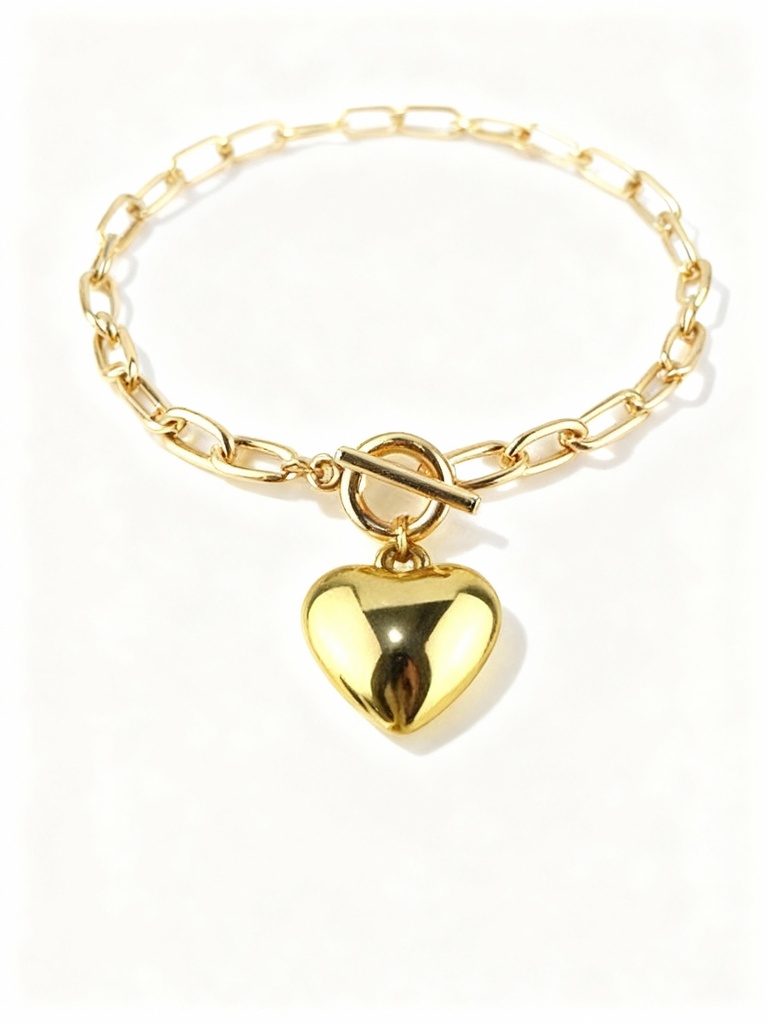 PULSERA CADENA CORAZON GRANDE