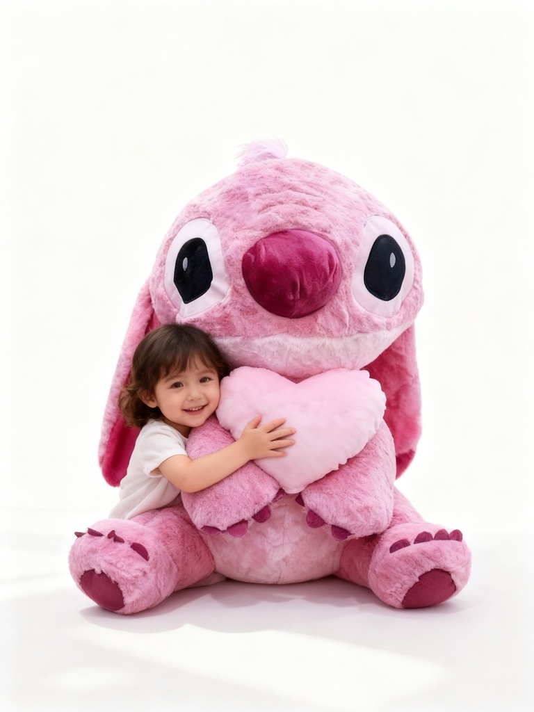 PELUCHE STITCH Y ANGELA CORAZON GRANDE (75 CM)