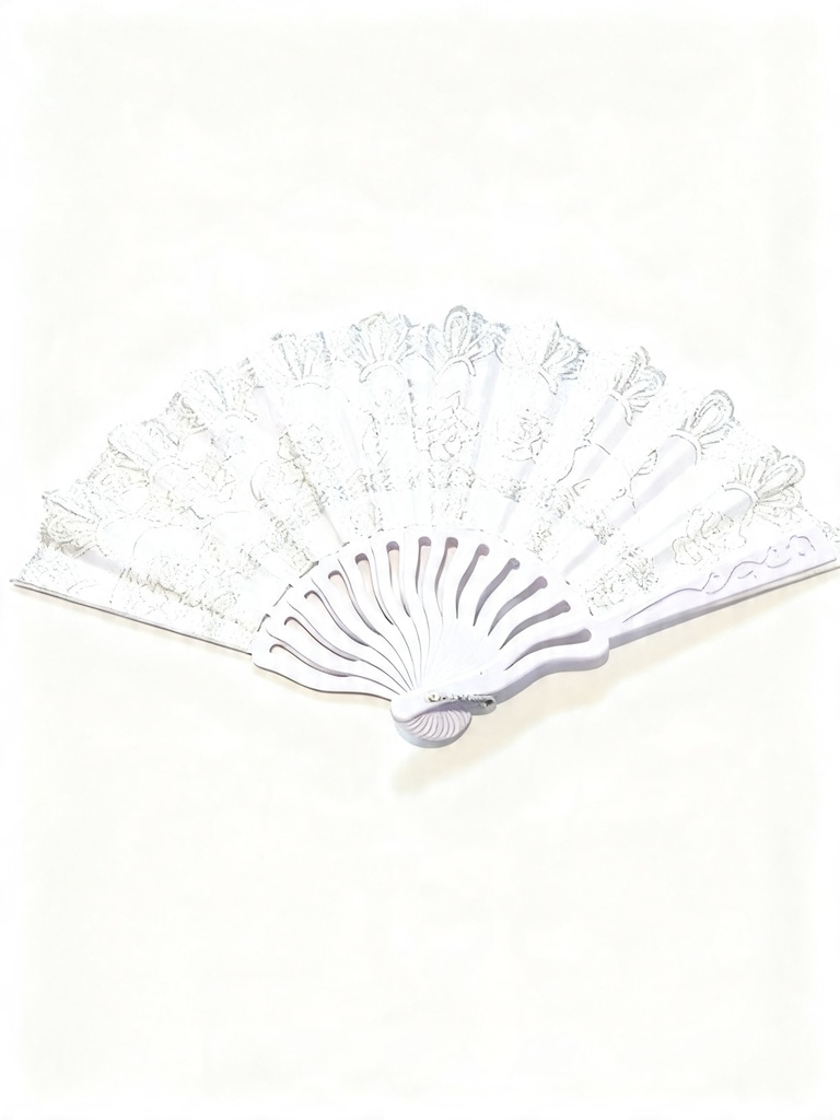 ABANICOS BLANCO CON PLATEADO
