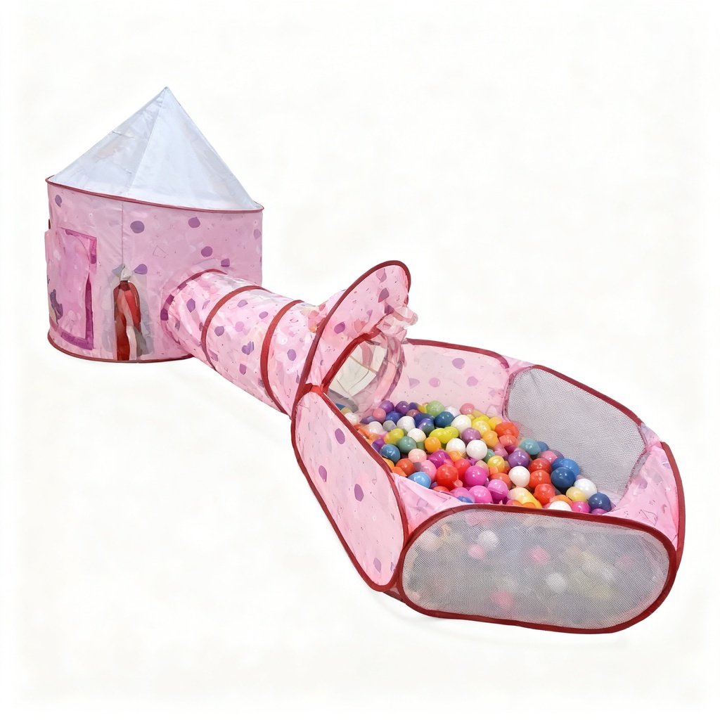 CARPAS 3EN1 SET CASTILLO TUNEL Y PISCINA (300X135 CM)