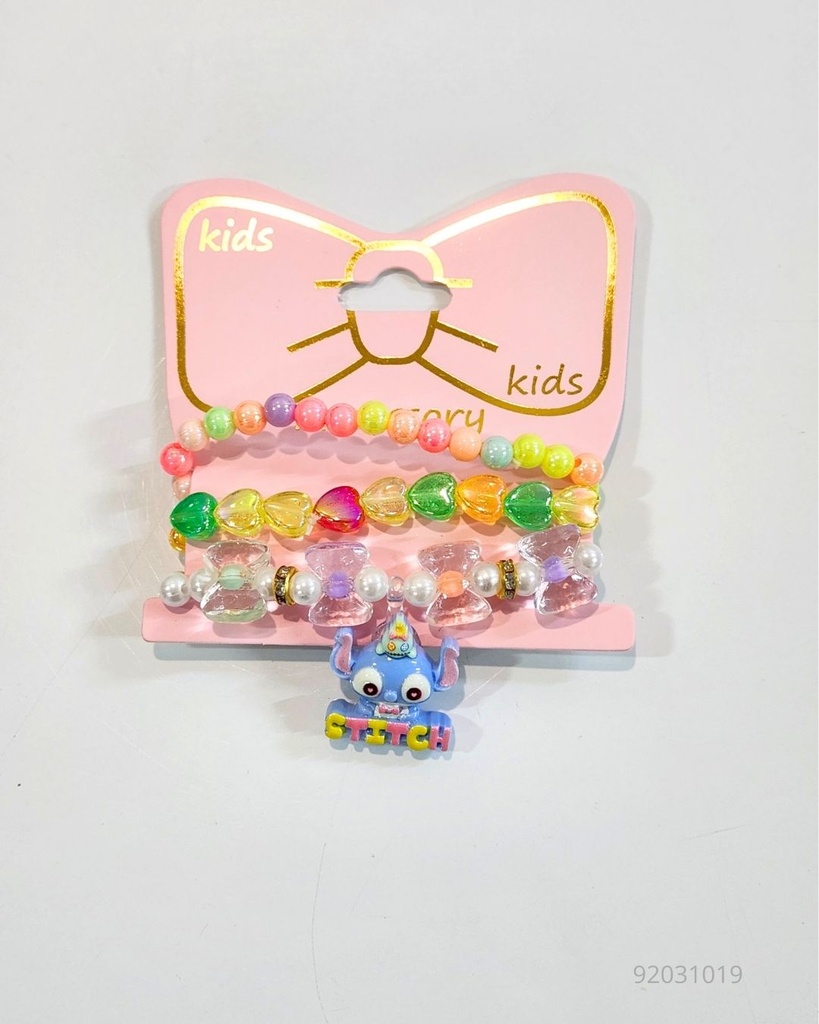 PULSERAS DE NIÑAS STITCH SET DE 3