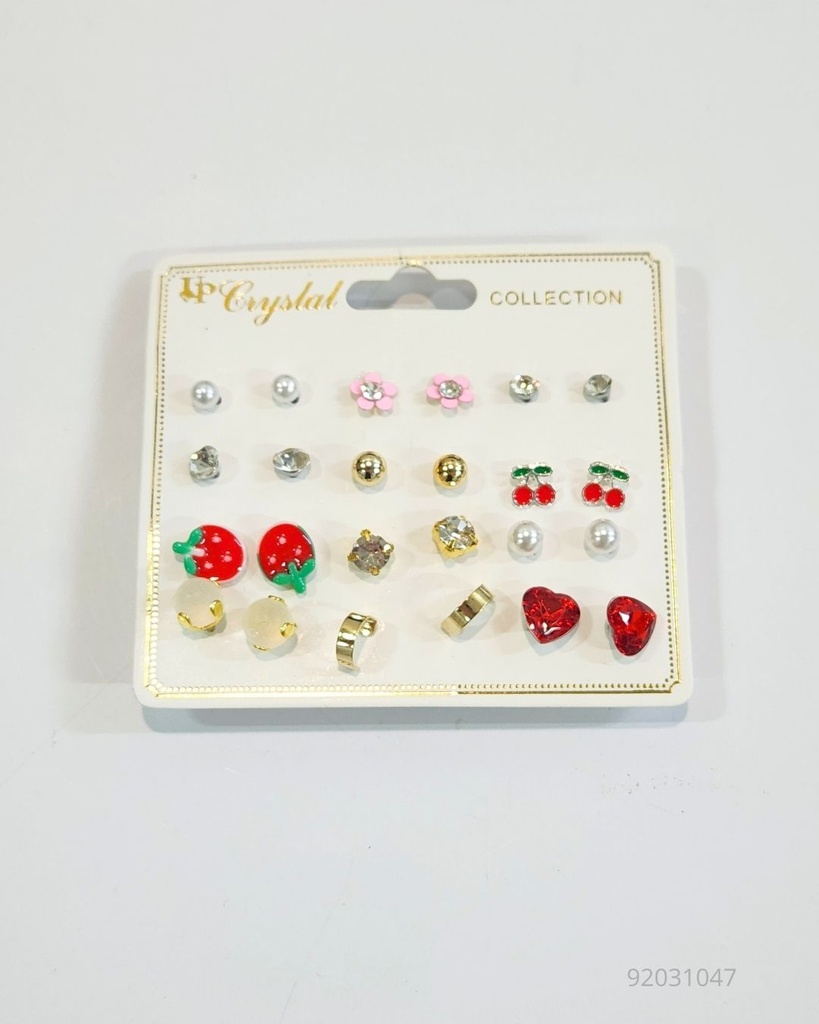 ZARCILLOS TOPITOS CEREZA SET DE 12