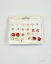ZARCILLOS TOPITOS CEREZA SET DE 12