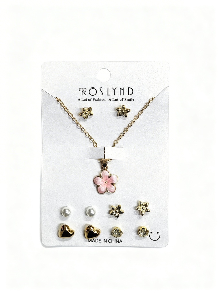 SET COLLAR Y TOPITOS NIÑA FLOR