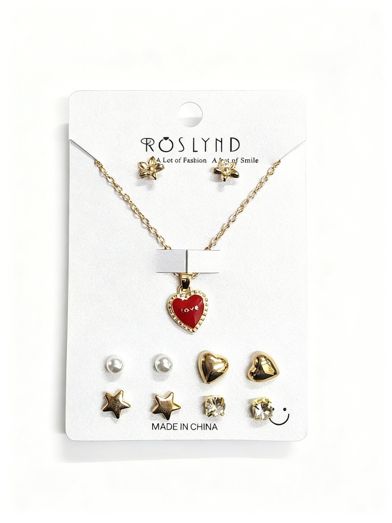 SET COLLAR Y TOPITOS NIÑA CORAZON