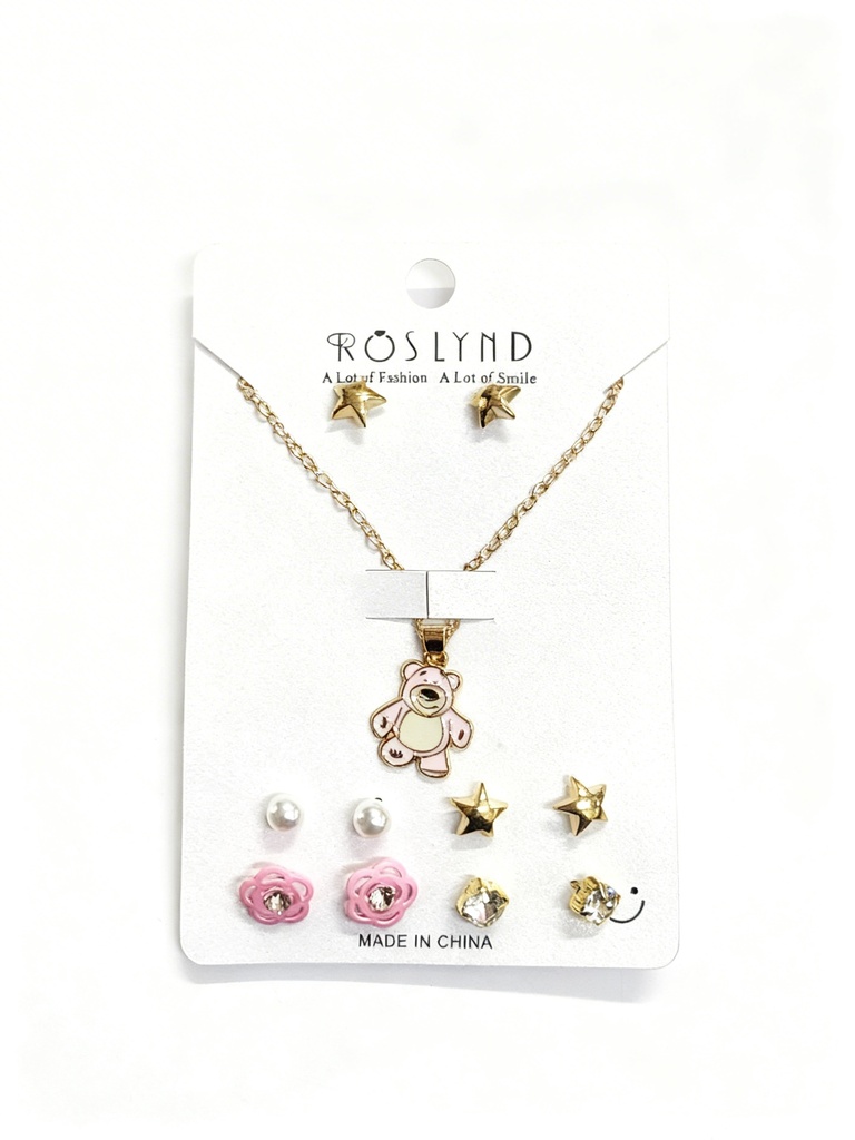 SET COLLAR Y TOPITOS NIÑA OSO