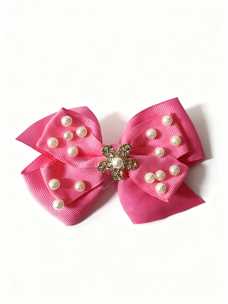 GANCHOS LAZO FLOR PERLA X2 