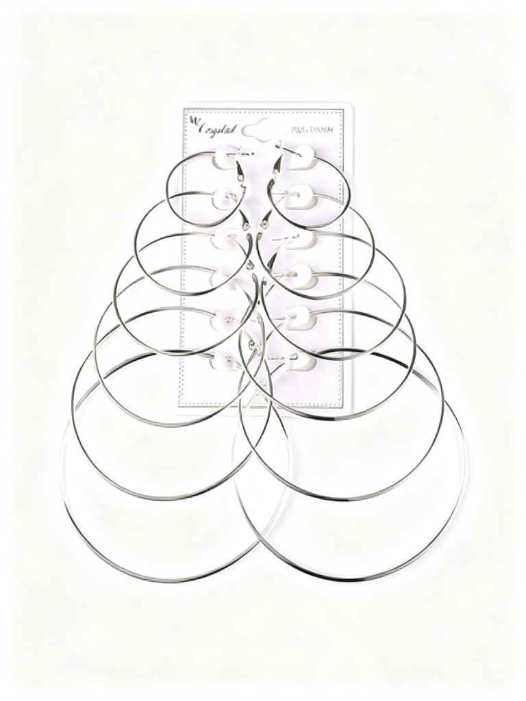 ZARCILLO ARGOLLA PLATEADA LISA X6