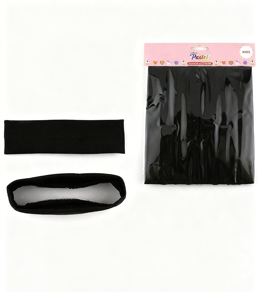  BANDANA NEGRA LISA X4
