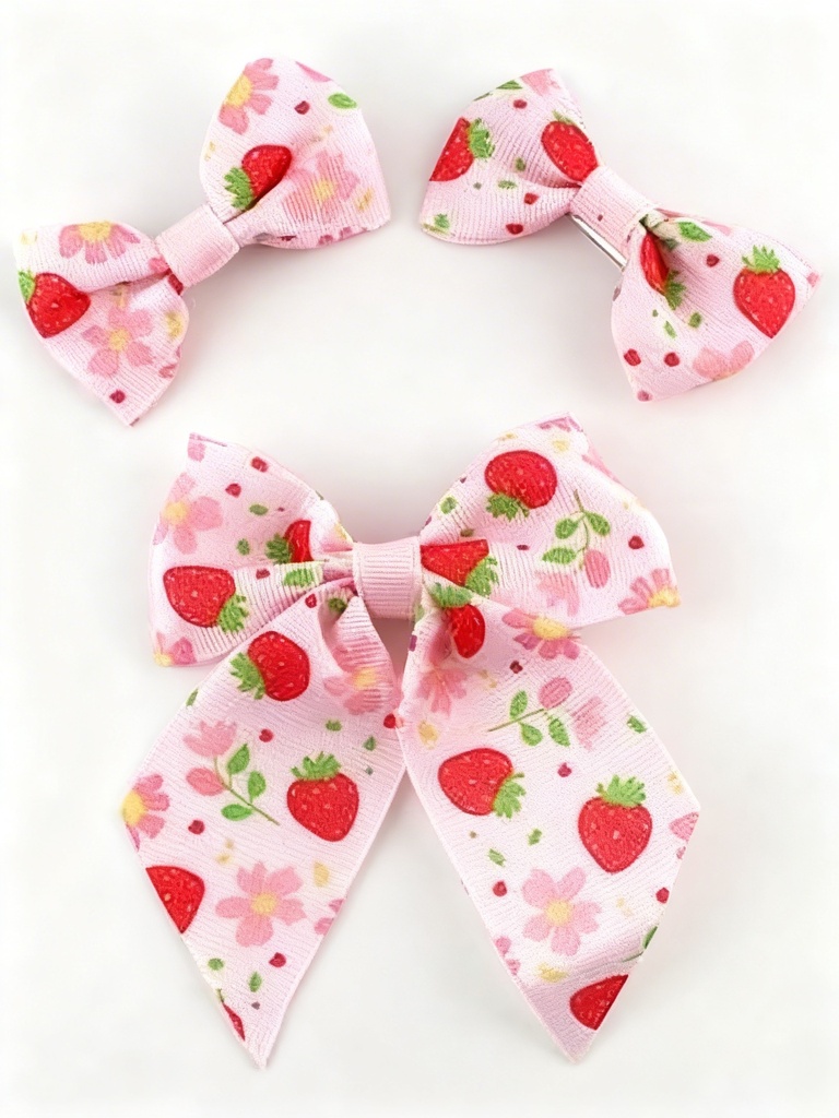 SET GANCHO LAZO Y COQUETE FRESAS X3