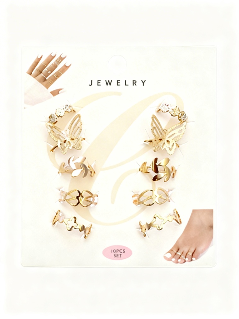 ANILLO MANOS Y PIES MARIPOSA X10