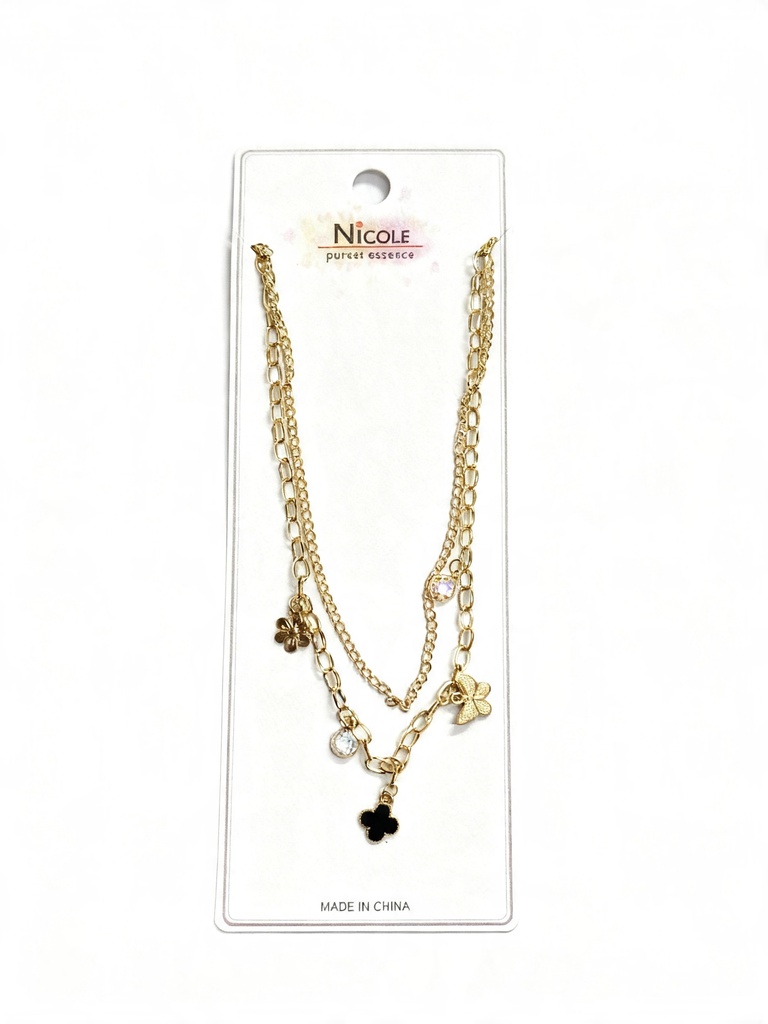 COLLAR CADENA TREBOL X3