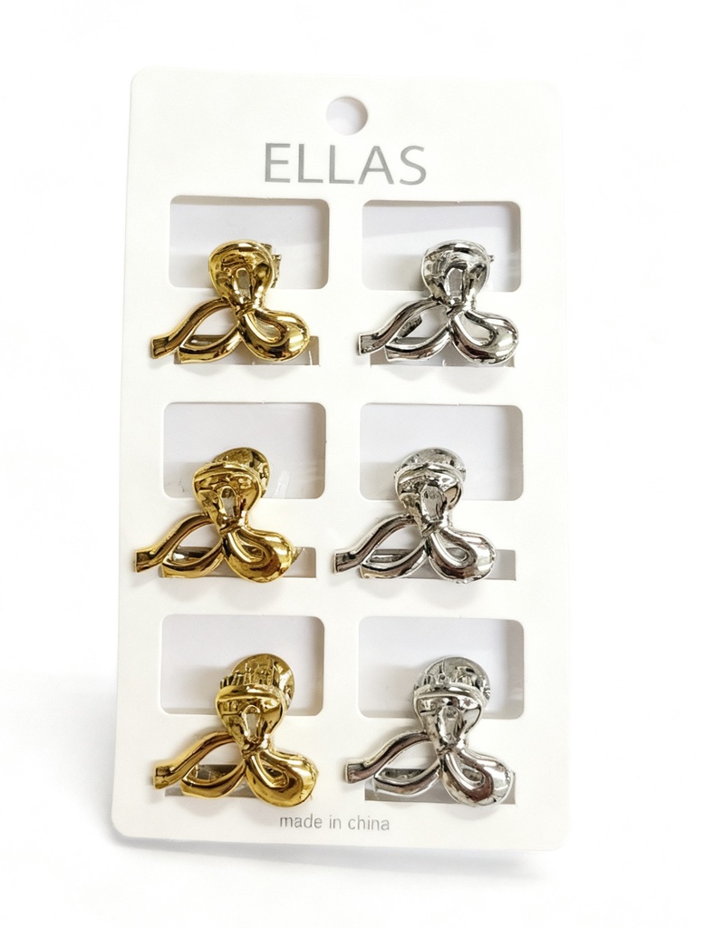 SET GANCHETA DORADA Y PLATEADA X6