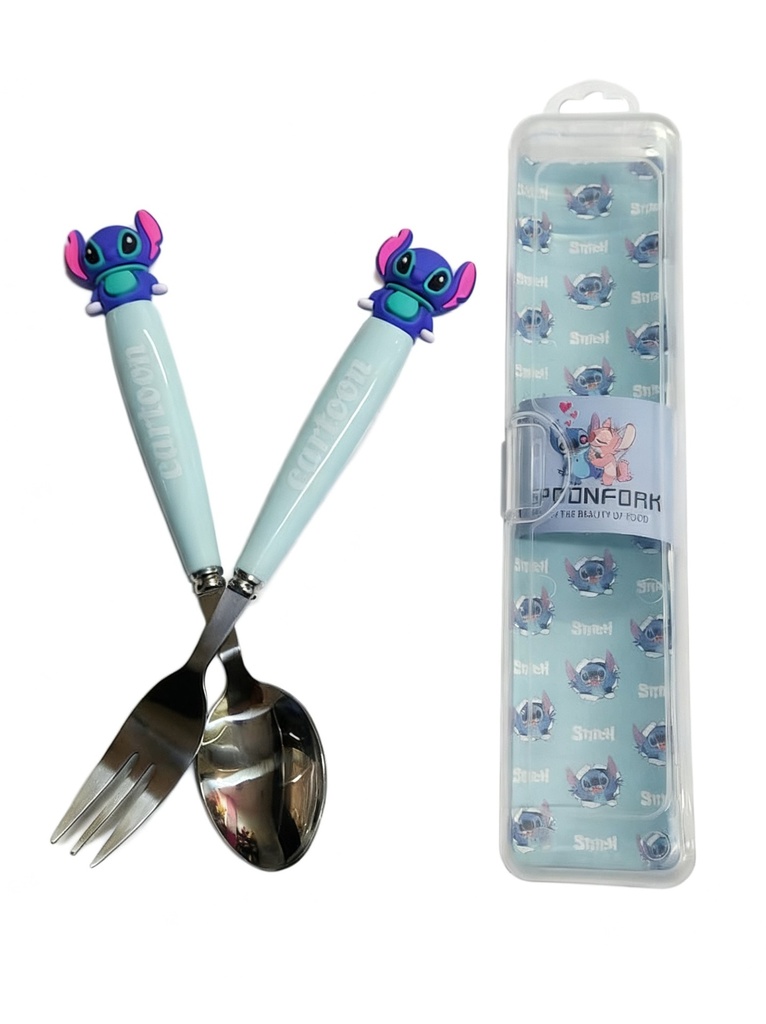 SET DE CUBIERTOS STITCH Y ANGELA