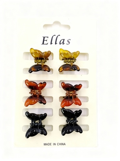 [79060012] GANCHETAS ACRILICAS MINI CAREY MARIPOSA SET DE 6