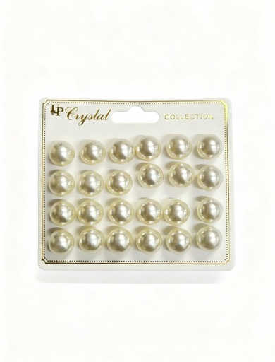 [IER-0214] ZARCILLOS TOPITOS PERLA BLANCA SET DE 12