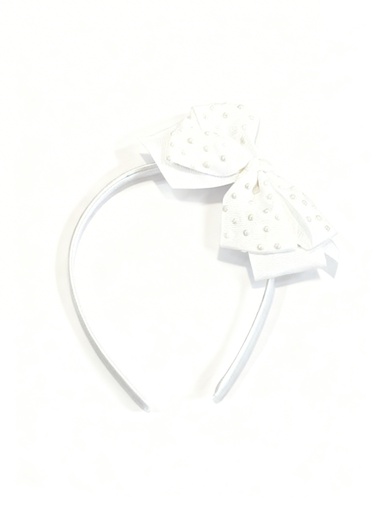 [FHK1514W] CINTILLOS BLANCOS LAZOS PERLAS 