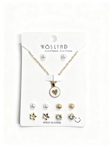 [TOPO-27] SET COLLAR Y TOPITOS NIÑA CIRCULO CORAZON