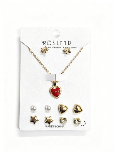 [TOPO-38] SET COLLAR Y TOPITOS NIÑA CORAZON