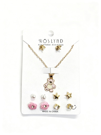 [TOPO-35] SET COLLAR Y TOPITOS NIÑA OSO