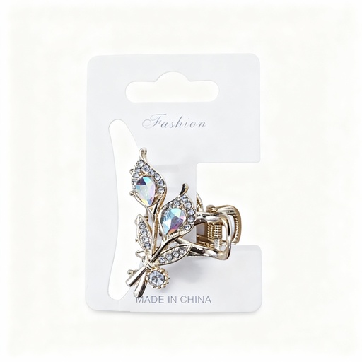 [GNT-89] GANCHETA METAL FLOR BRILLANTE 