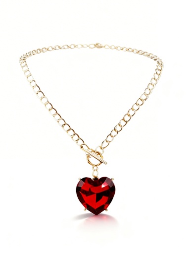 [MNK-2709] COLLAR CORAZON ROJO