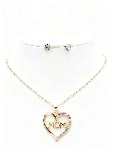 [RNK-0710GS] COLLAR CADENA CORAZON MOM